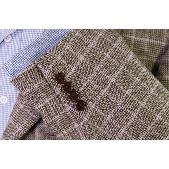 Giorgio's Palm Beach by Attolini Brown Pink Checkered 100% Cashmere Blazer 44R - Picture 6 of 10